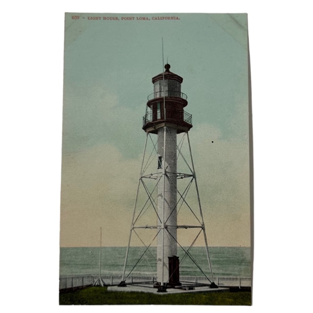 Vtg 1910s Postcard Light House Point Loma, San Diego CA Unposted Divided Back